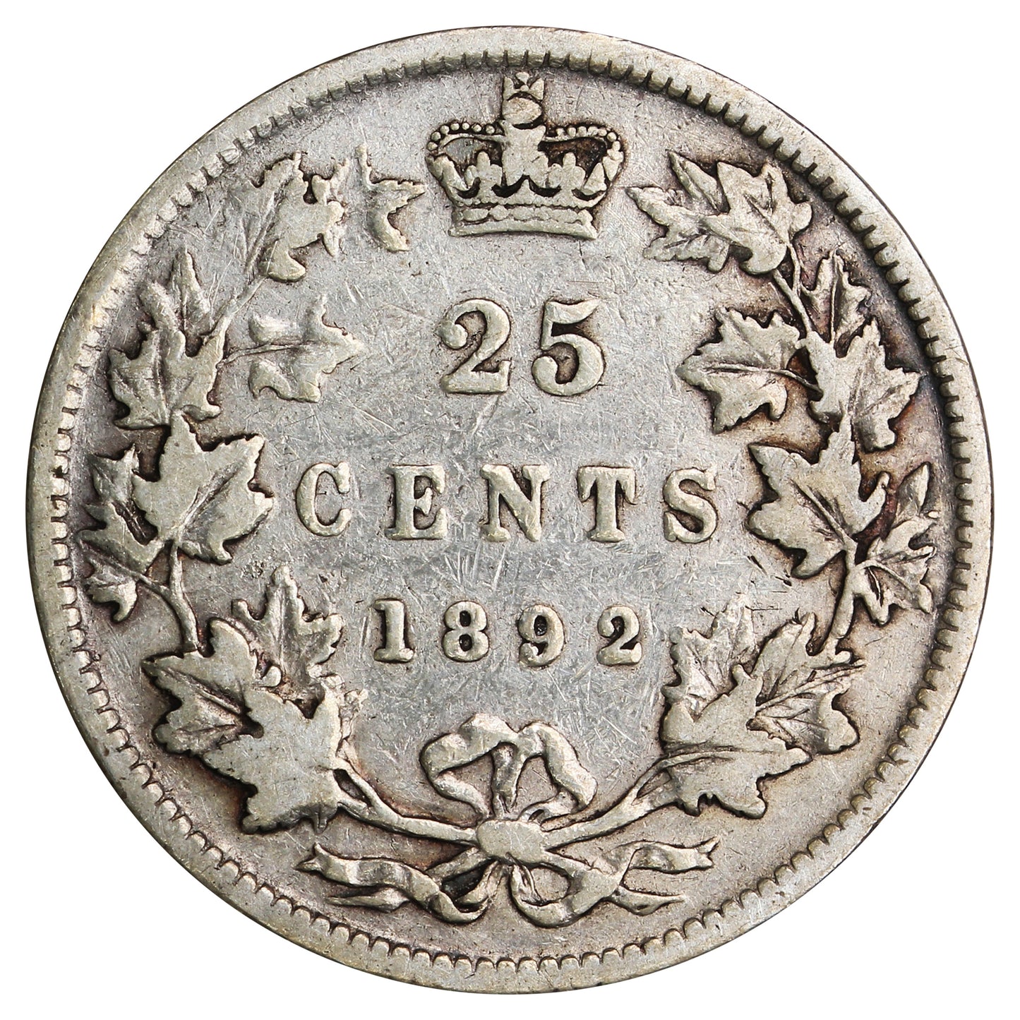 1892 Canada 25-cents VG-F (VG10) $