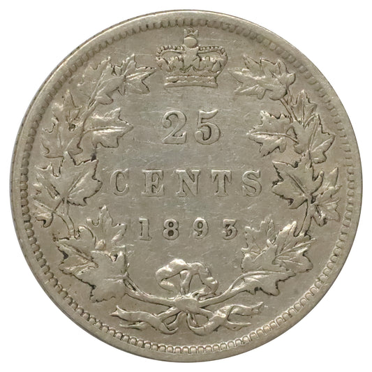 1893 Canada 25-cents Fine (F12) $