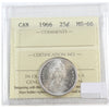 1966 Canada 25-cents ICCS Certified MS66