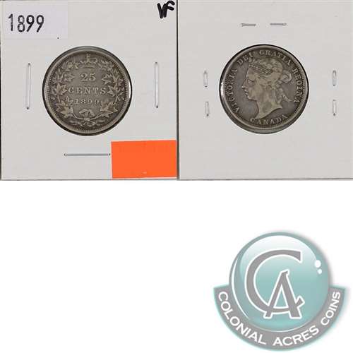 1899 Canada 25-cents Very Fine (VF20) $