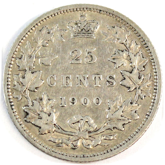 1900 Canada 25-cents F-VF (F15)