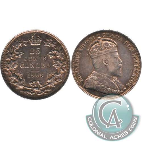 1905 Canada 25-cents VF-EF (VF-30) $