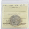 1948 Canada 25-cents ICCS Certified AU50