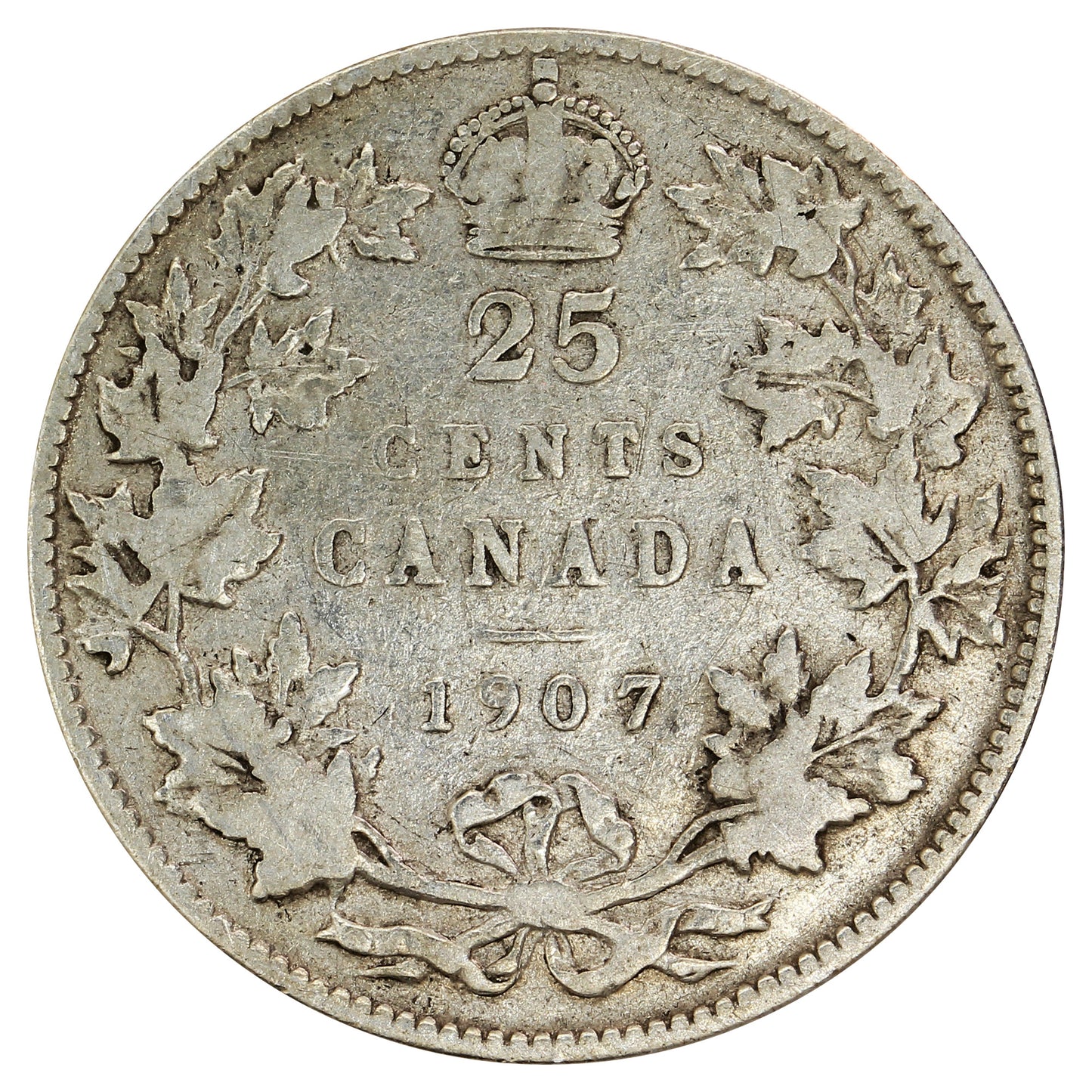 1907 Canada 25-cents Very Good (VG8)