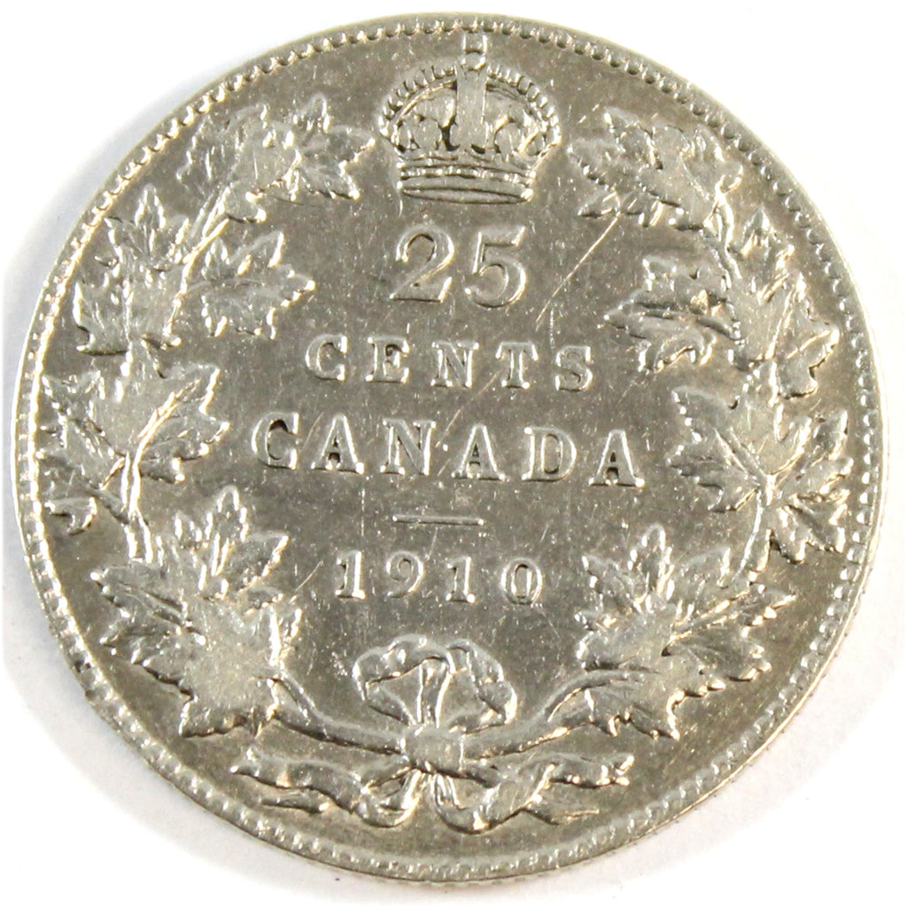 1910 Canada 25-cents Very Fine (VF20) $
