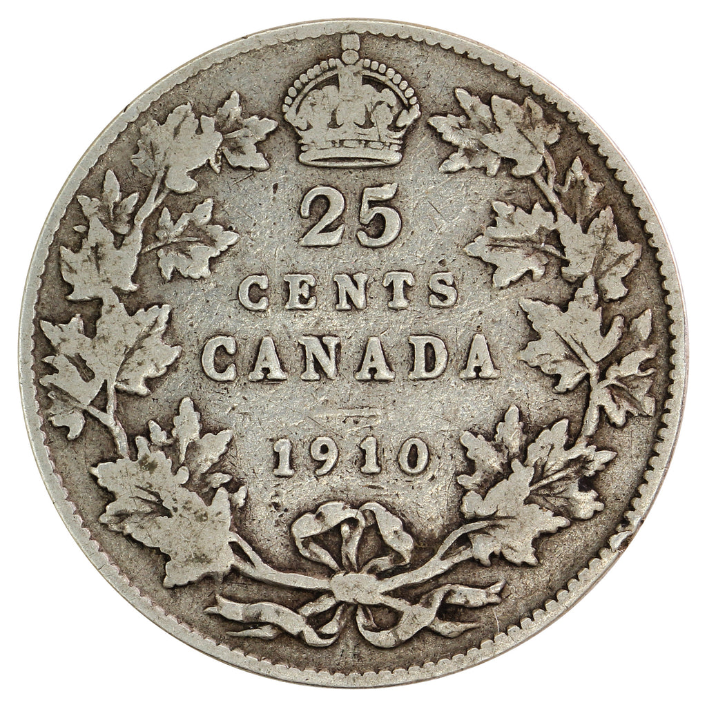 1910 Canada 25-cents Very Good (VG8)