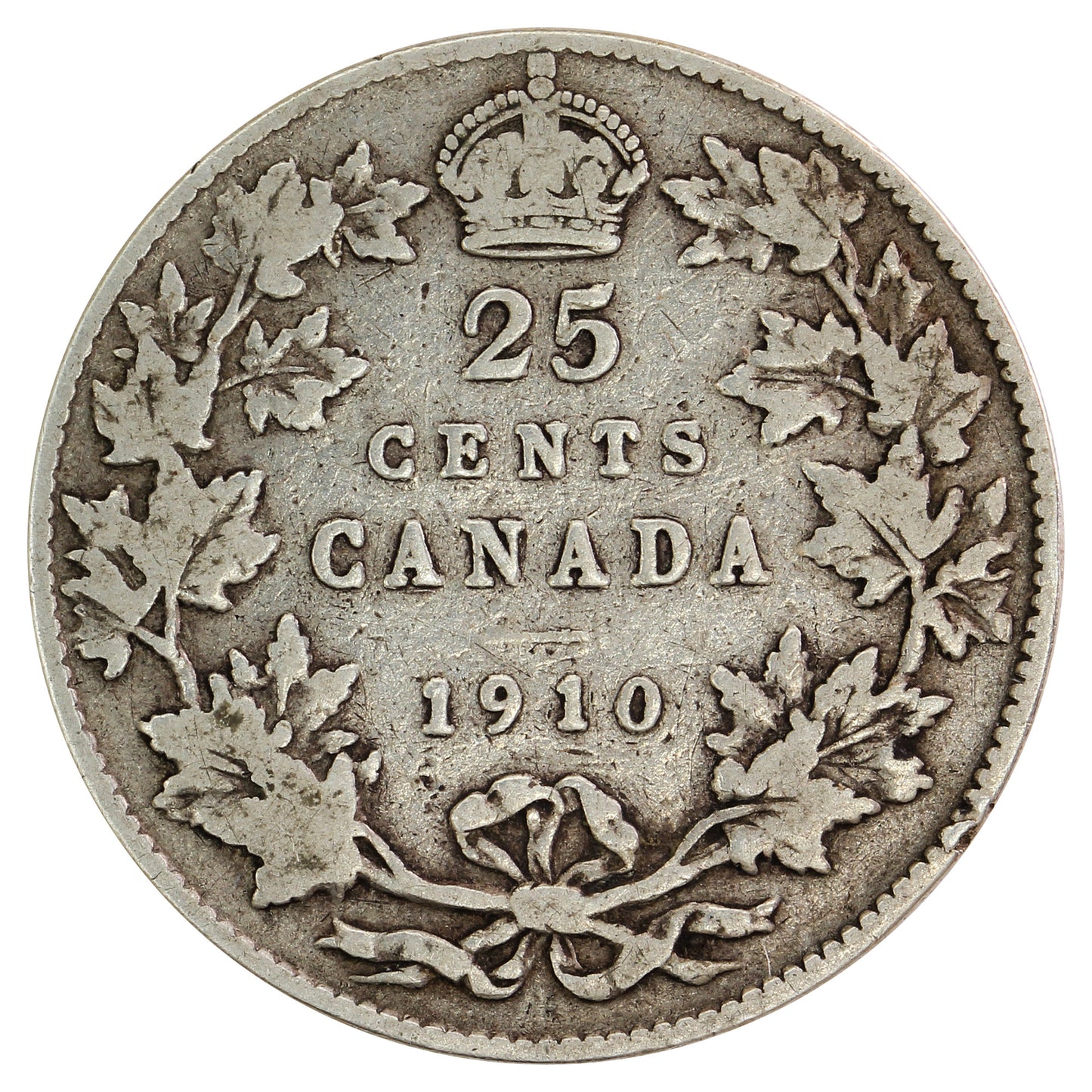 1910 Canada 25-cents Very Good (VG8)