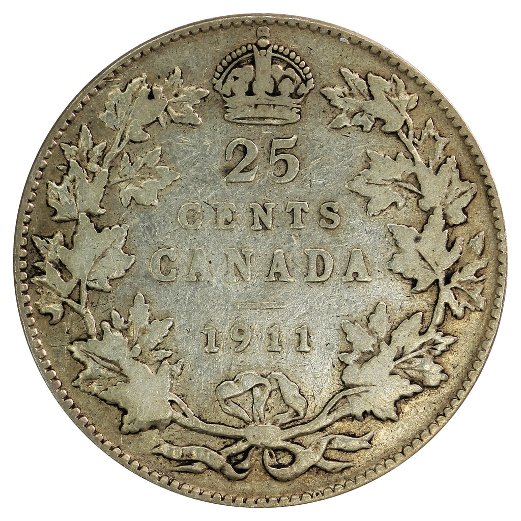1911 Canada 25-cents VG-F (VG10)