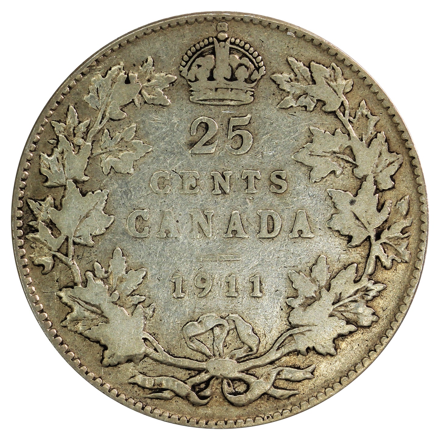 1911 Canada 25-cents VG-F (VG10)