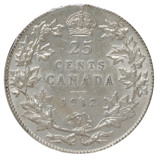 1912 Canada 25-cents AU-UNC (AU55) $