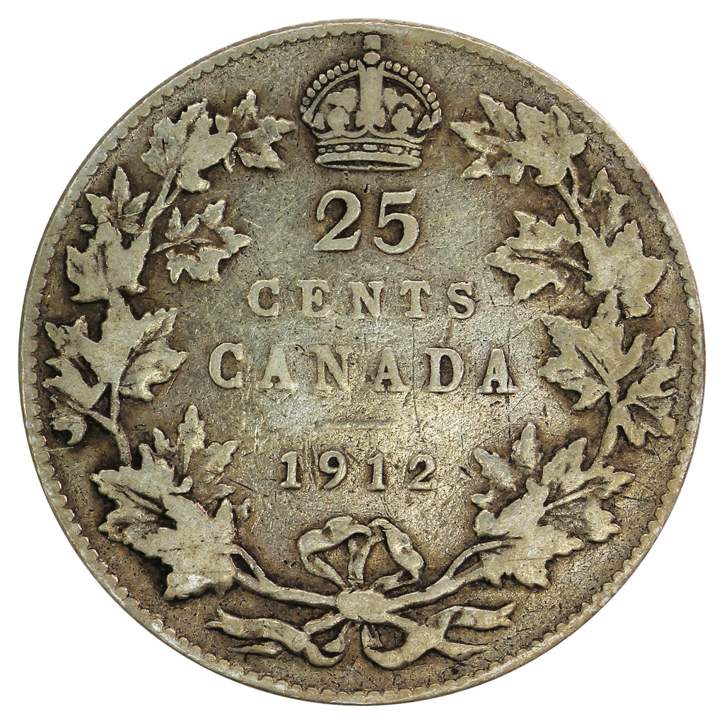 1912 Canada 25-cents Very Good (VG8)