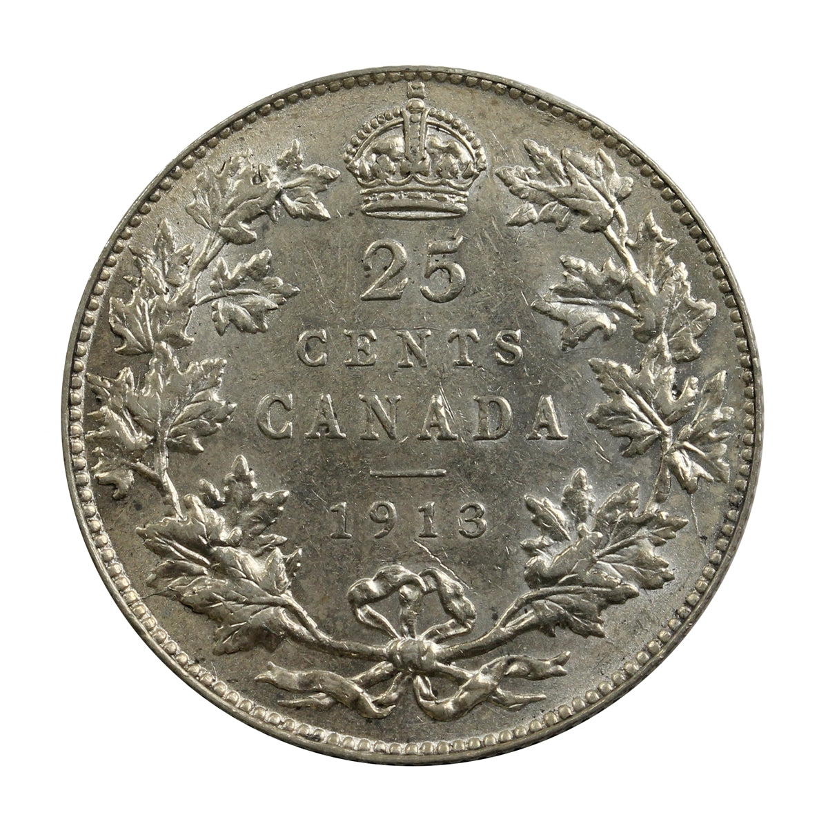 1913 Canada 25-cents EF-AU (EF45) $