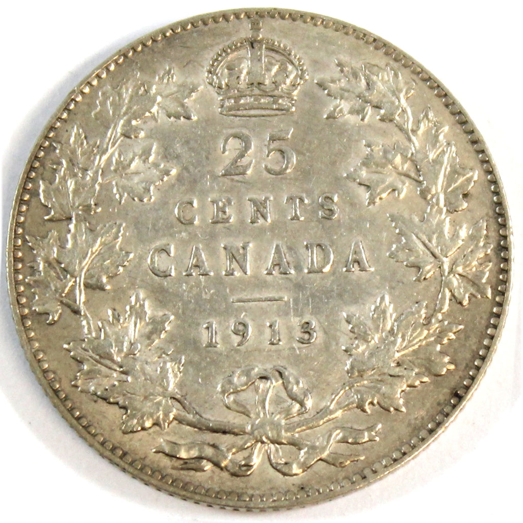1913 Canada 25-cents Extra Fine (EF-40) $