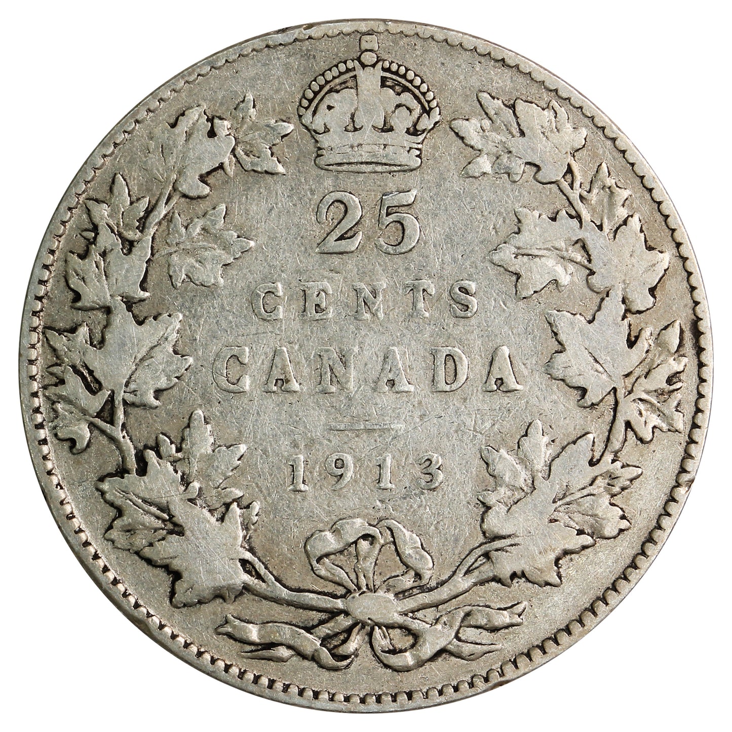 1913 Canada 25-cents Very Good (VG8)