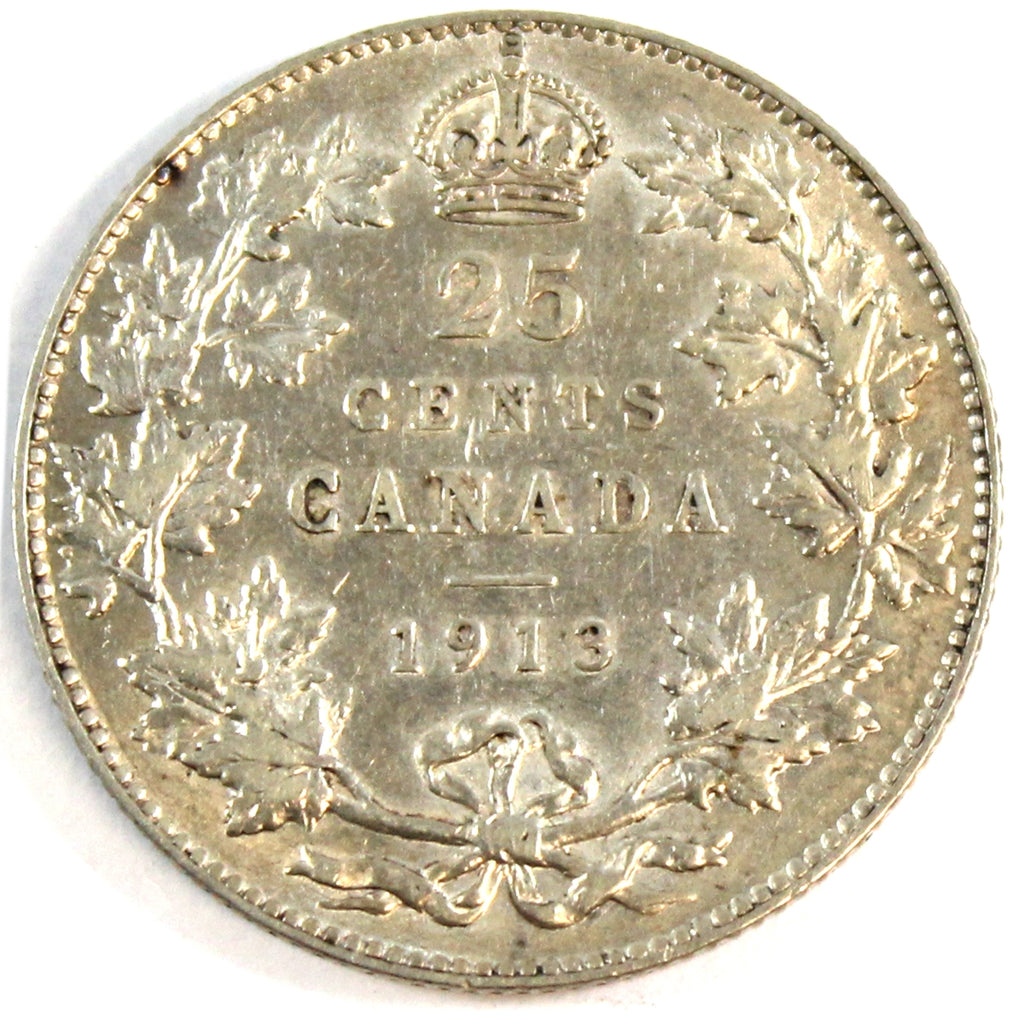 1913 Canada 25-cents VF-EF (VF30) $