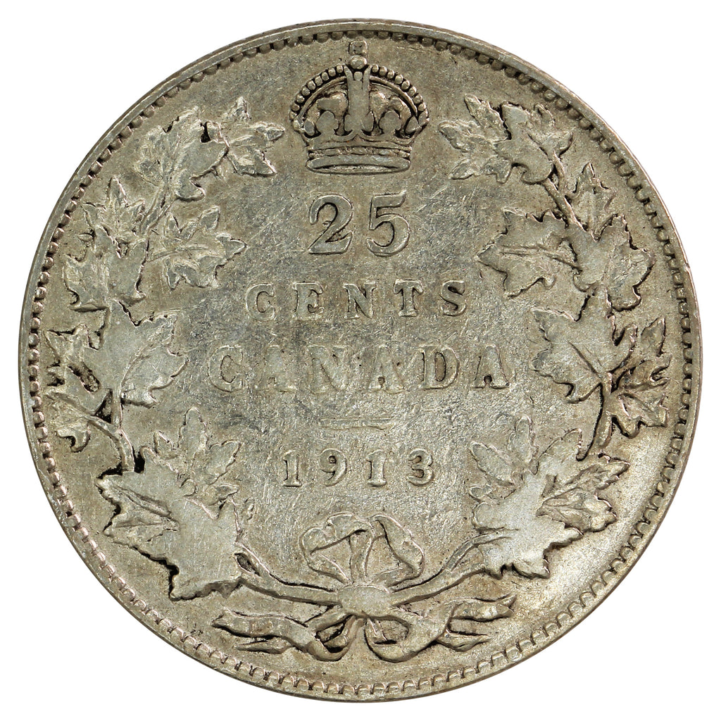 1913 Canada 25-cents VG-F (VG10)