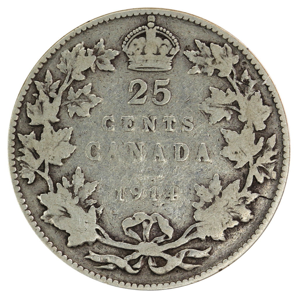 1914 Canada 25-cents G-VG (G6)