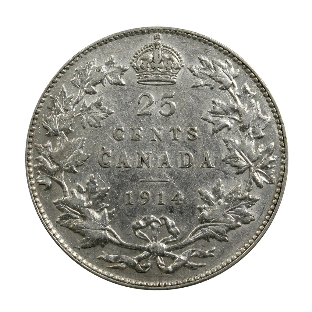 1914 Canada 25-cents VF-EF (VF30) $