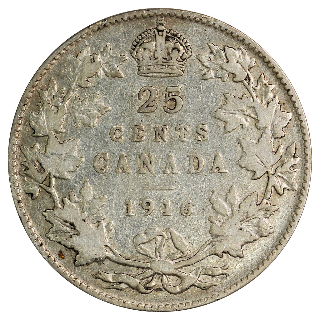 1916 Canada 25-cents VG-F (VG10)