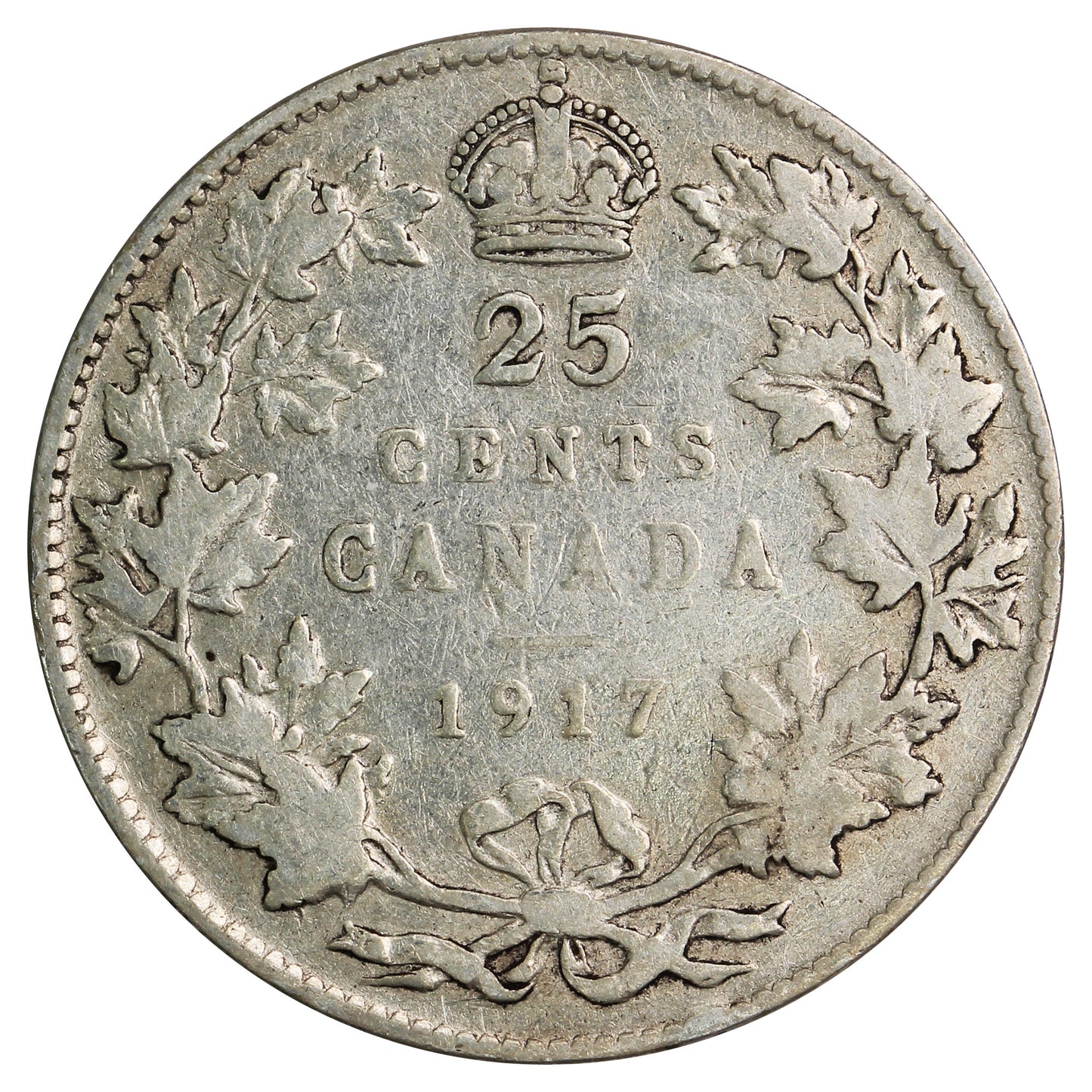 1917 Canada 25-cents Very Good (VG8)