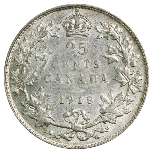 1918 Canada 25-cents VF-EF (VF30)