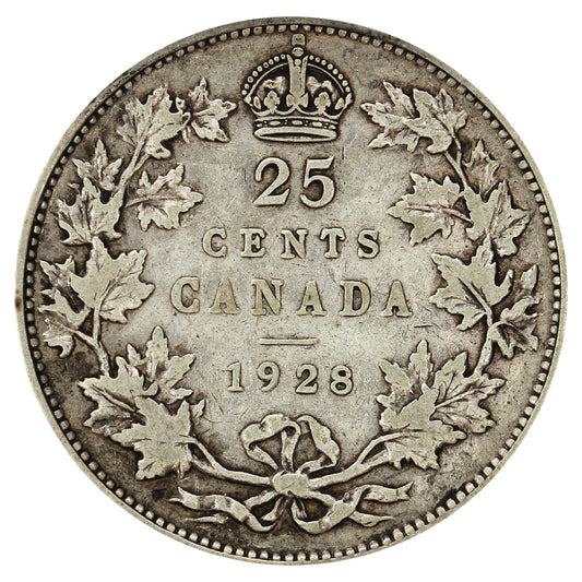 1928 Canada 25-cents F-VF (F15)