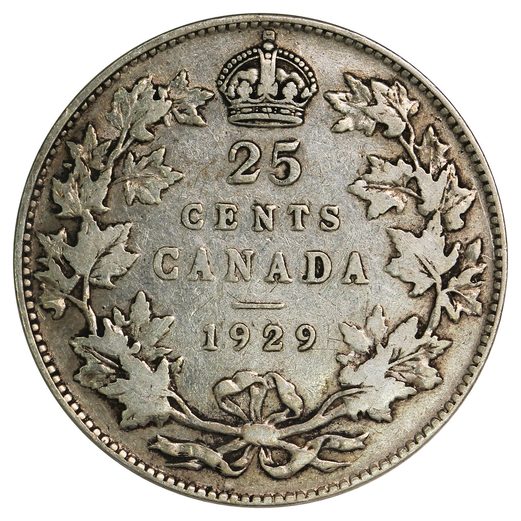 1929 Canada 25-cents Fine (F12)