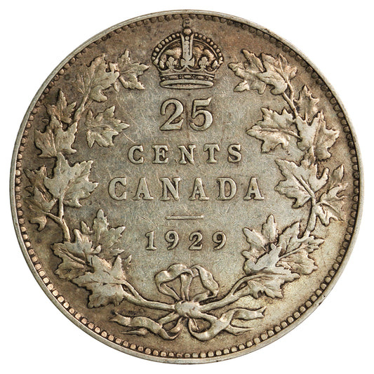 1929 Canada 25-cents F-VF (F15)