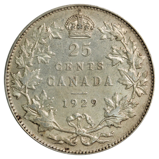 1929 Canada 25-cents Very Fine (VF20)