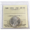 1934 Canada 25-cents ICCS Certified EF40