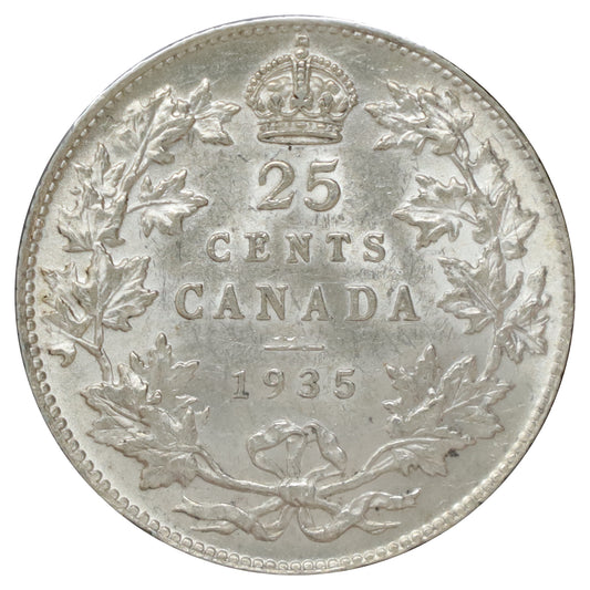 1935 Canada 25-cents AU-UNC (AU55) $
