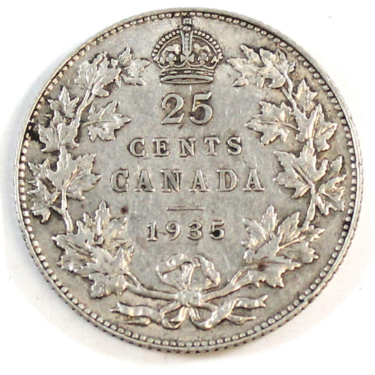 1935 Canada 25-cents Extra Fine (EF40) $