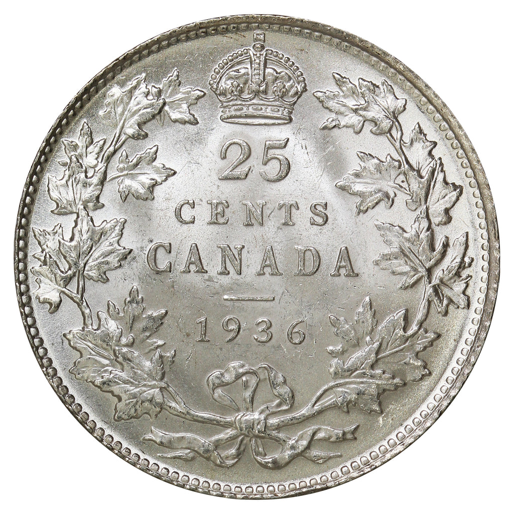 1936 Canada 25-cents Brilliant Uncirculated (MS63) $