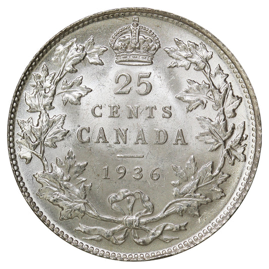 1936 Canada 25-cents Brilliant Uncirculated (MS63) $