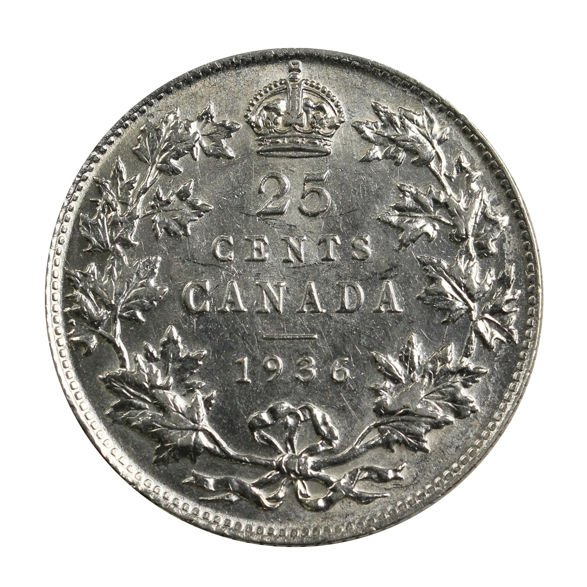 1936 Canada 25-cents EF-AU (EF45) $