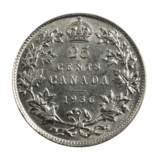1936 Canada 25-cents EF-AU (EF45) $