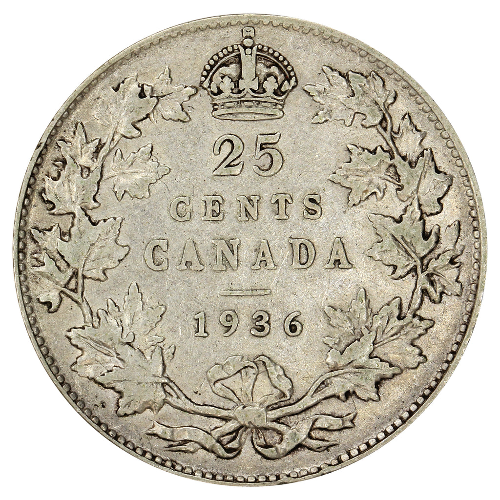1936 Canada 25-cents F-VF (F15)