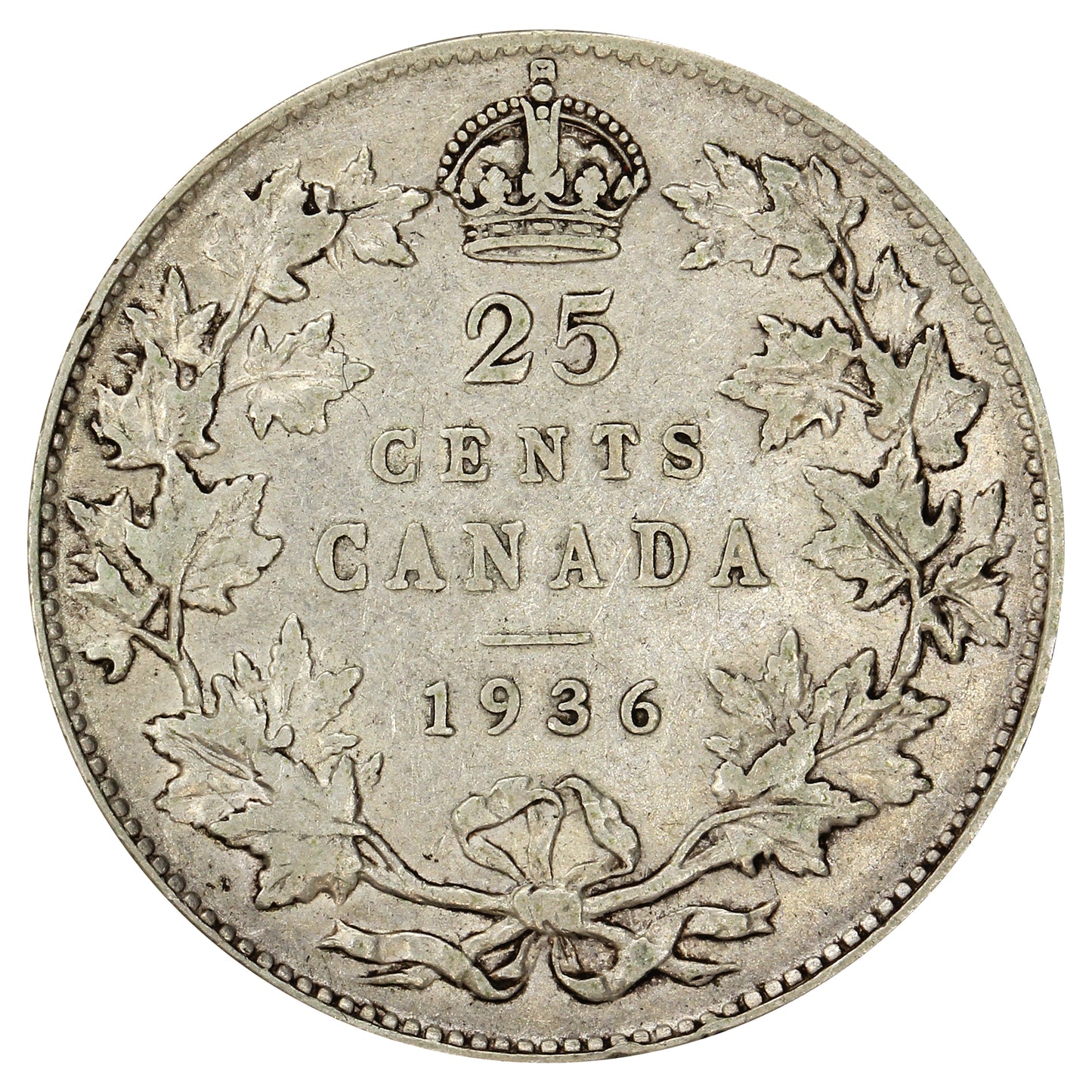 1936 Canada 25-cents F-VF (F15)