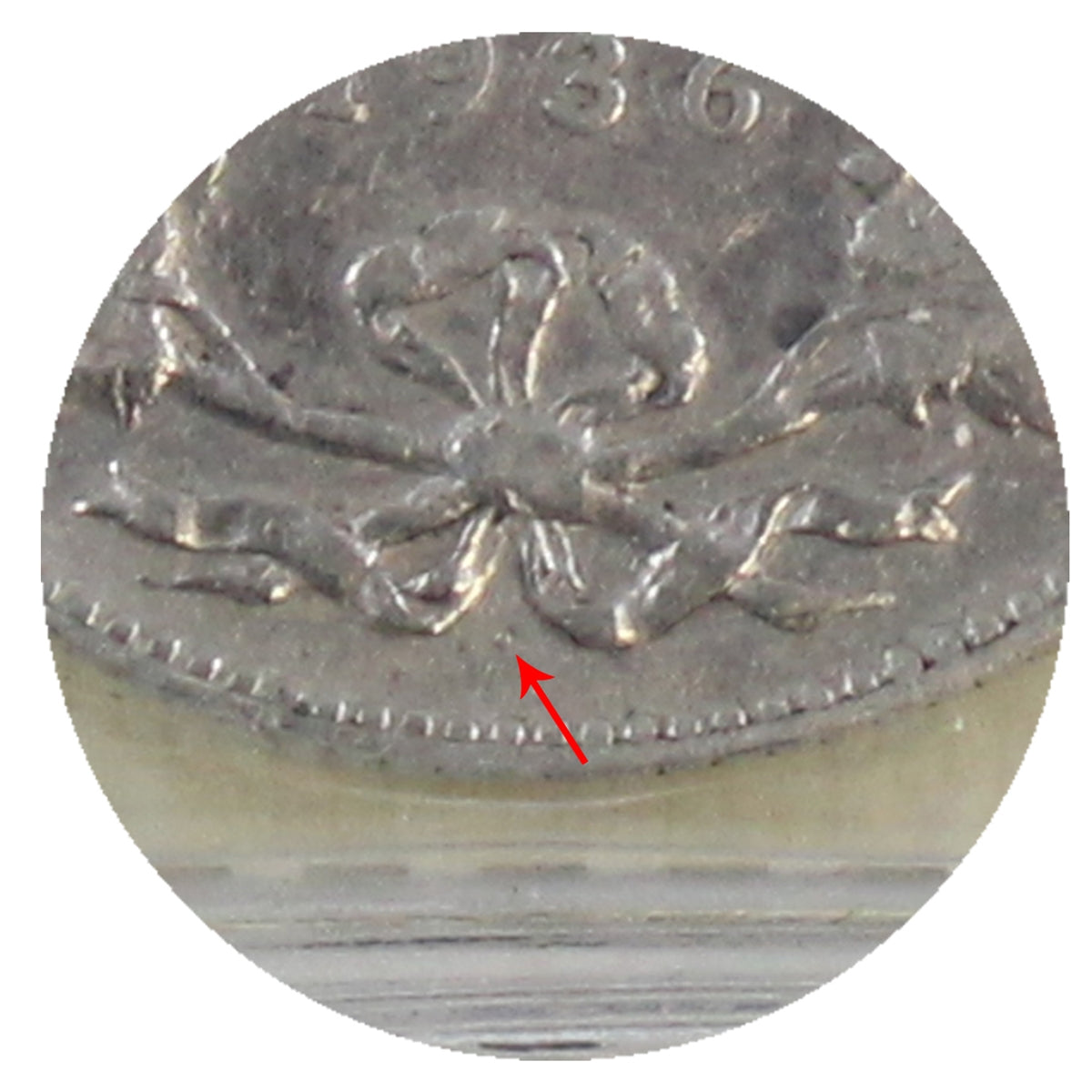 1936 Dot Canada 25-cents ICCS Certified F15