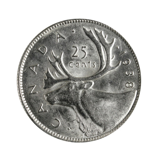 1938 Canada 25-cents AU-UNC (AU55) $