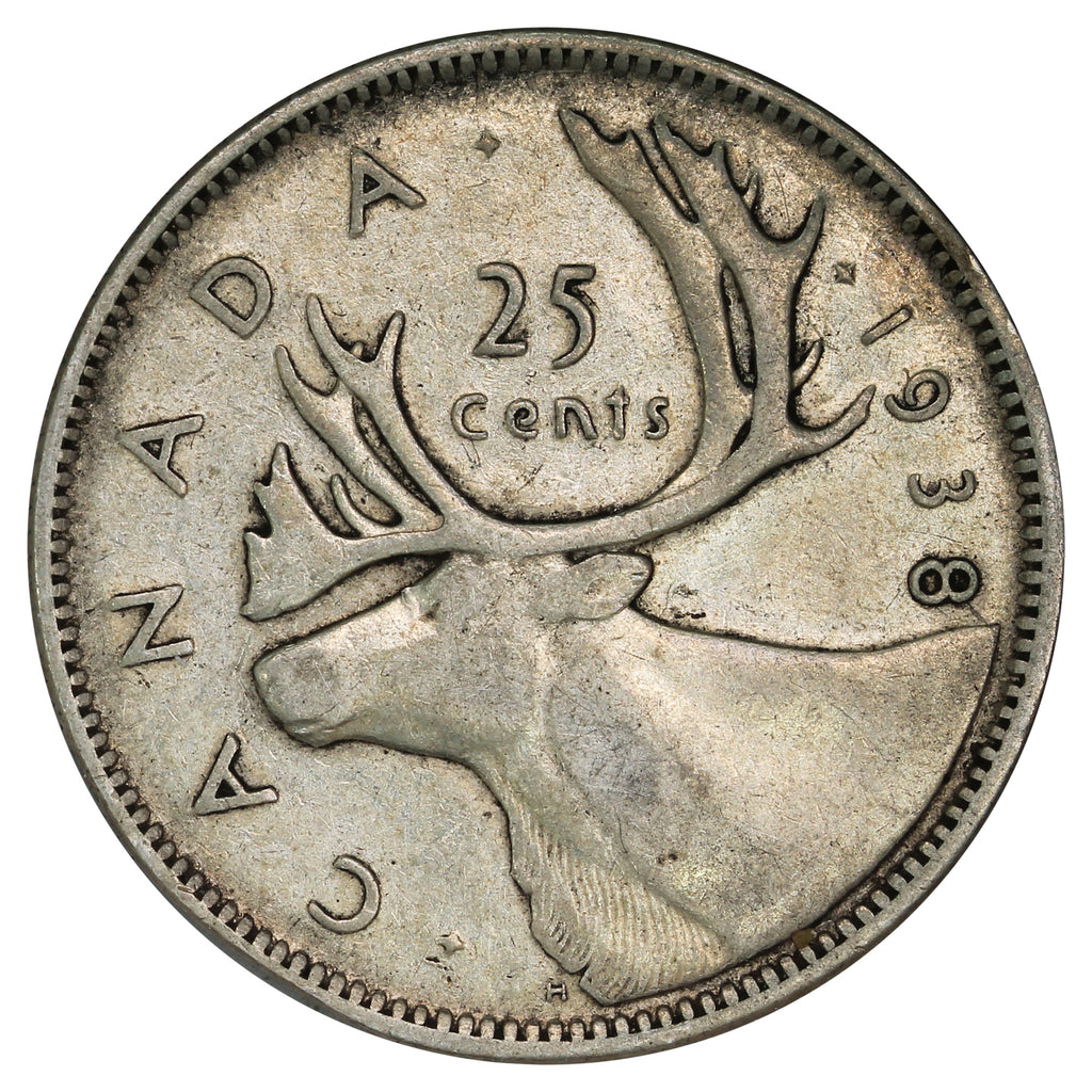 1938 Canada 25-cents Circulated