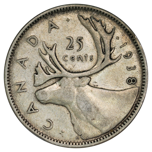 1938 Canada 25-cents Circulated