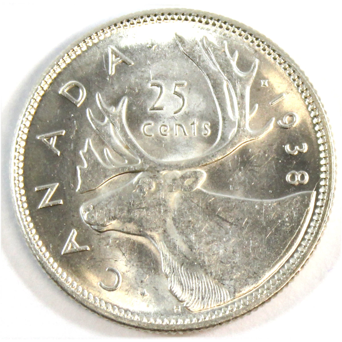 1938 Canada 25-cents Uncirculated (MS60) $
