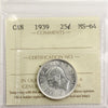1939 Canada 25-cents ICCS Certified MS64 (XPJ 539)
