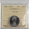 2000 Pride Canada 25-cents ICCS Certified MS66