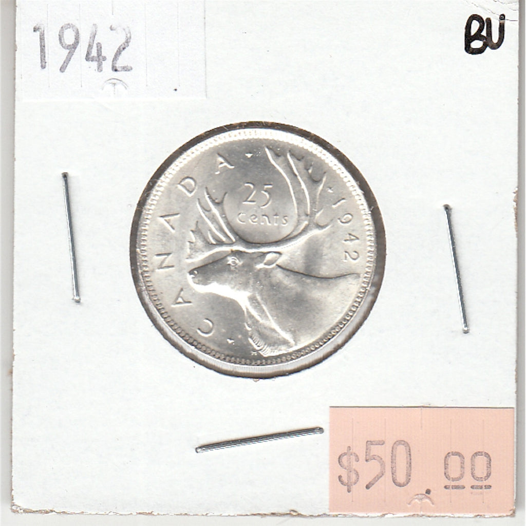 1942 Canada 25-cents Brilliant Uncirculated (MS63)