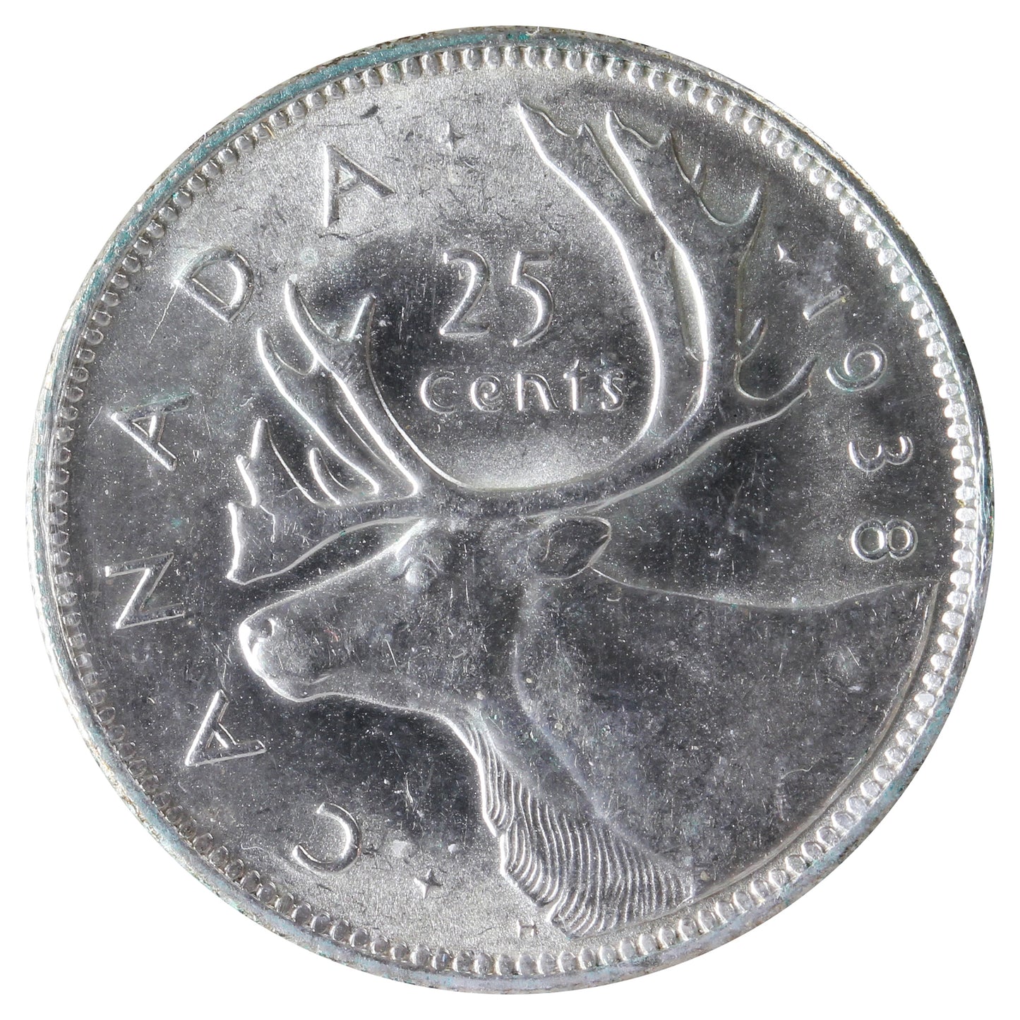 1938 Canada 25-cents ICCS Certified MS62