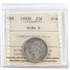 1880H Wide 0 Canada 25-cents ICCS Certified G6