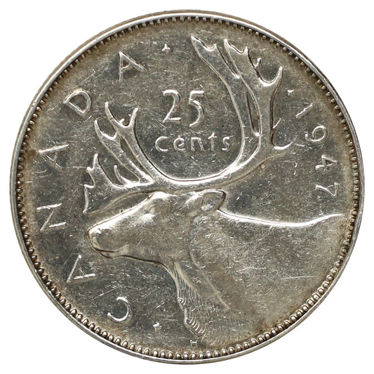 1947 Dot Canada 25-cents Extra Fine (EF40) $