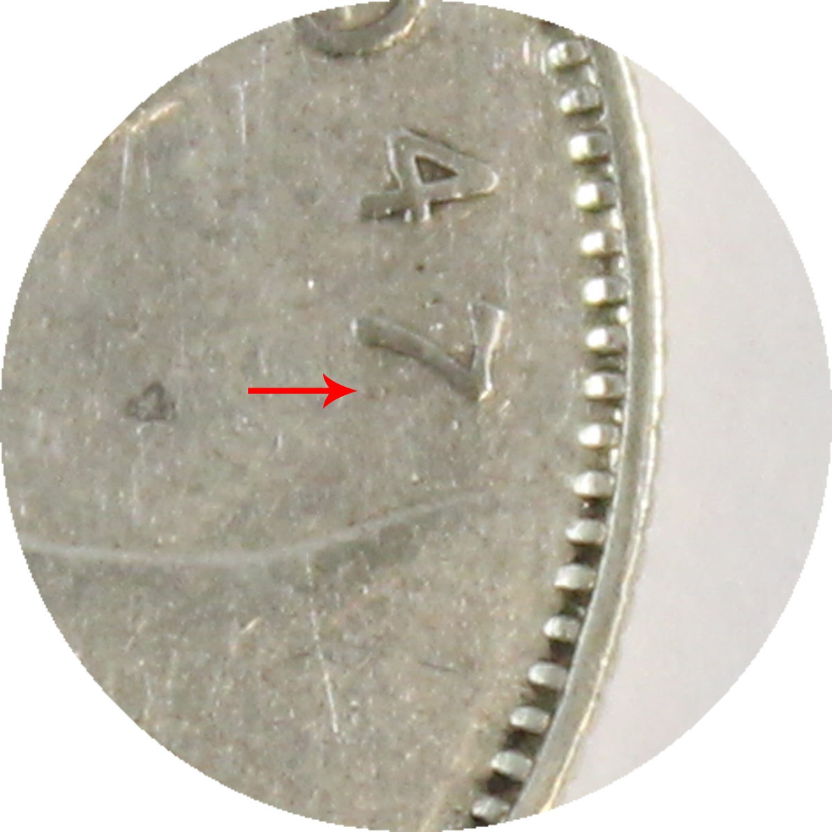 1947 Dot Canada 25-cents Fine (F12) $